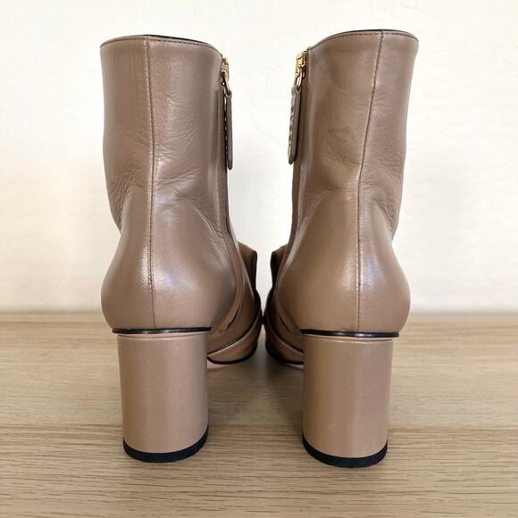 Gucci GG Marmont Fringe 75mm Ankle Boots 35 Mud Leather Block Heel - Picture 5 of 13